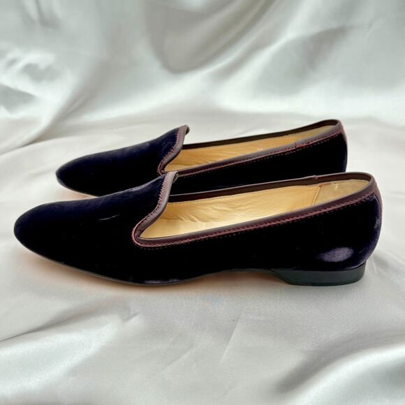 Emma Hope’s Womens Size 8 / 38 EU Slip On Purple Velvet Loafers - Picture 1 of 16